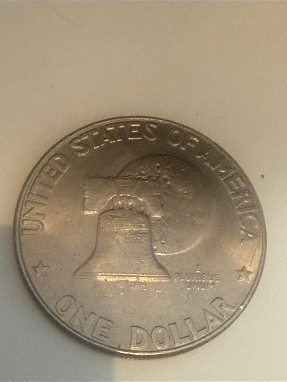 1776-1976  Eisenhower Liberty Bell Moon Silver One Dollar US Bicentennial Coin